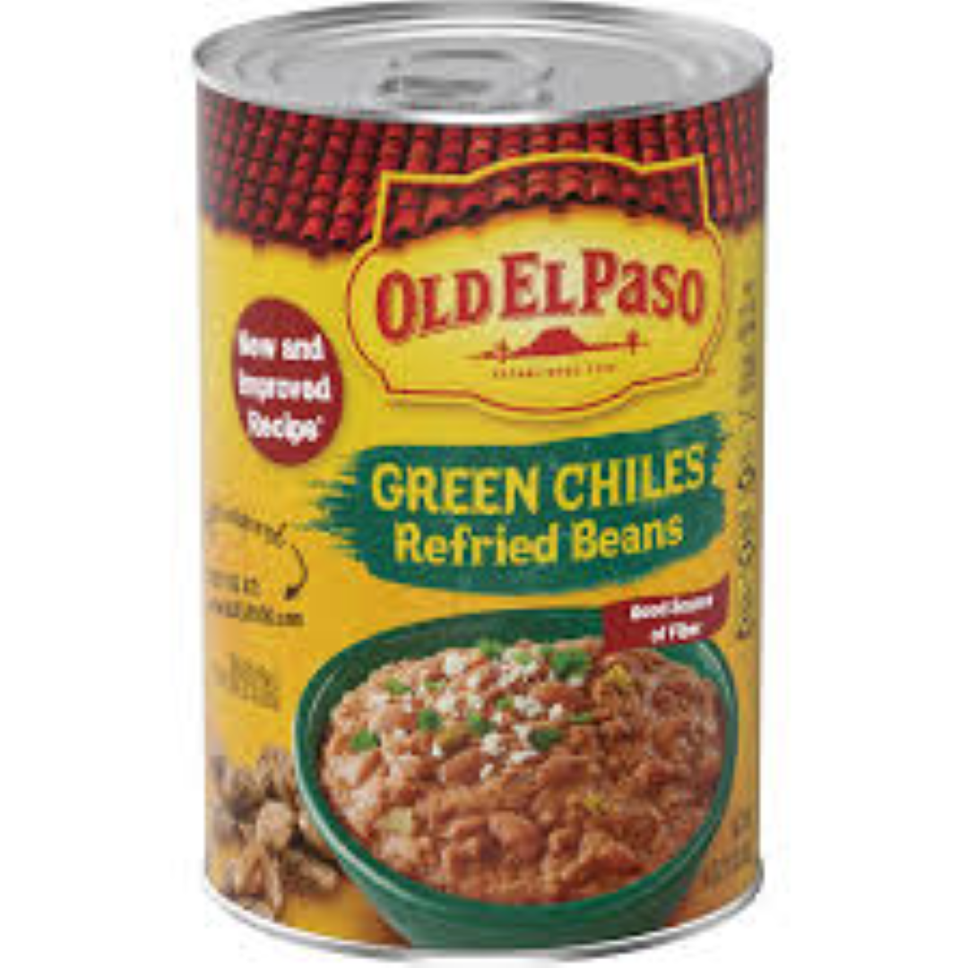 OLD EL PASO GREEN CHILES REFRIED BEANS 453G